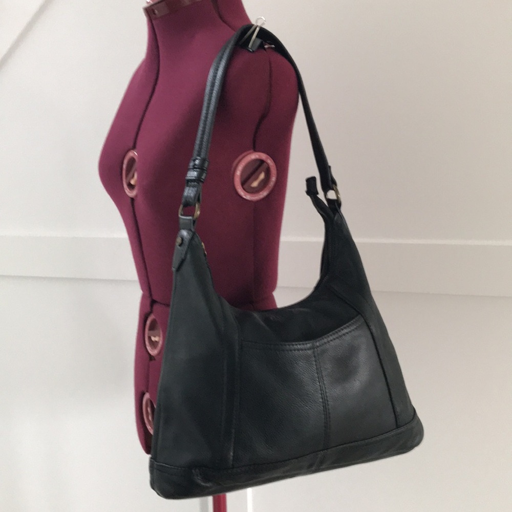 American Leather Co Black Leather Shoulder Bag